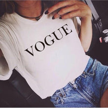 Load image into Gallery viewer, Fashion Brand Summer T Shirt Women VOGUE Printed Female T-shirts Women O-neck Tops Tee Shirt Femme Harajuku Casual Clothing