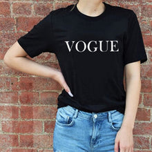 Load image into Gallery viewer, Fashion Brand Summer T Shirt Women VOGUE Printed Female T-shirts Women O-neck Tops Tee Shirt Femme Harajuku Casual Clothing