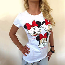 Load image into Gallery viewer, Brand New Summer Harajuku T-Shirts Women Short Sleeve Mouse Print Female T Shirt Woman O-neck Punk Tee Tops Casual Clothing