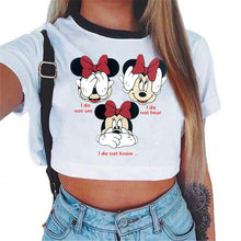 Load image into Gallery viewer, 2018 New Blusas Femininas Women Blouse Shirt Crop Top Harajuku Short Sleeve O-neck Rose Print Tee Tops Brand Casual Blouses