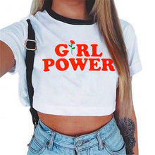 Load image into Gallery viewer, 2018 New Blusas Femininas Women Blouse Shirt Crop Top Harajuku Short Sleeve O-neck Rose Print Tee Tops Brand Casual Blouses