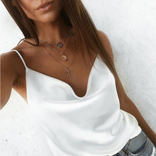 Load image into Gallery viewer, Chiffon Tank Top Summer Women Tops 2019New Style Sleeveless Top Camisoles One word collar Ladies Sling Tanks Top Plus size S-3XL