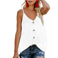 Load image into Gallery viewer, Womens Summer Sexy Casual V-Neck Sleeveless Button Camisole 2019 Tank Tops Sleeveless shirt blouse Plus size code S-3XL