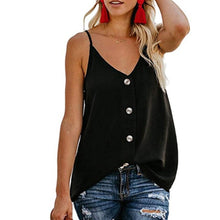 Load image into Gallery viewer, Womens Summer Sexy Casual V-Neck Sleeveless Button Camisole 2019 Tank Tops Sleeveless shirt blouse Plus size code S-3XL