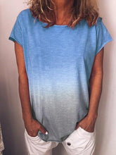 Load image into Gallery viewer, 2019 feminina Summer Women Tee Shirts Gradient Print Tops Women Ladies Short Sleeve Loose Casual T-shirt Plus size S-5XL