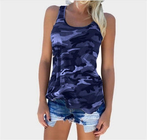 women camouflage Tops 2019 summer T-shirt camouflage Fashion wild sleeveless Vest T-Shirt Leisure T-shirt Top Plus size S-5XL