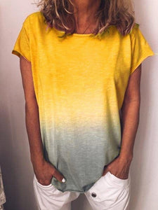 2019 Summer New Arrival woman Vest O-Neck Gradient Colour Print color Vest Loose Casual woman Vest Tops Plus size S-5XL