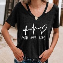 Load image into Gallery viewer, New Summer 2019 Street Ladies Fashion T shirt Women printing V-Neck Loose Tops Tees Female Short Sleeve Plus size code S-3XL