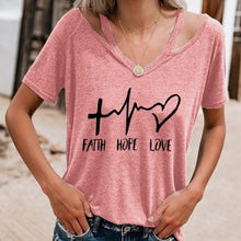 Load image into Gallery viewer, New Summer 2019 Street Ladies Fashion T shirt Women printing V-Neck Loose Tops Tees Female Short Sleeve Plus size code S-3XL