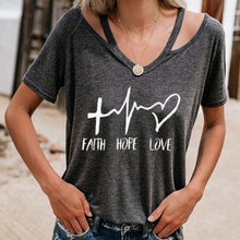 Load image into Gallery viewer, New Summer 2019 Street Ladies Fashion T shirt Women printing V-Neck Loose Tops Tees Female Short Sleeve Plus size code S-3XL